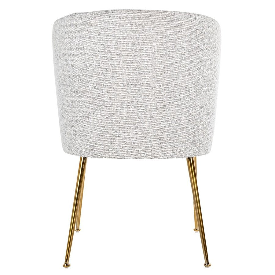 White Velvet Dining Chair - With Golden Legs_3