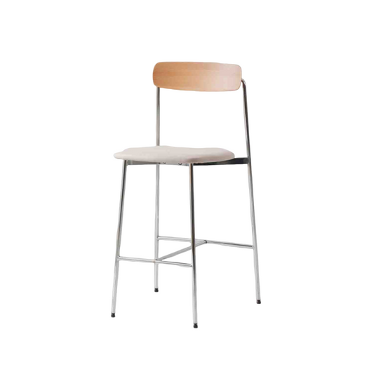 Wooden Upholstered Dining Chair with Iron Legs.B8655H（65CM）