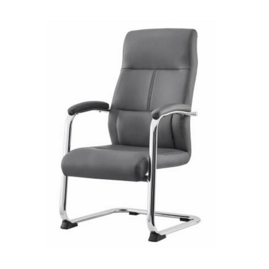 Black PU Upholstered Office Chair with Chromed Legs.T1039