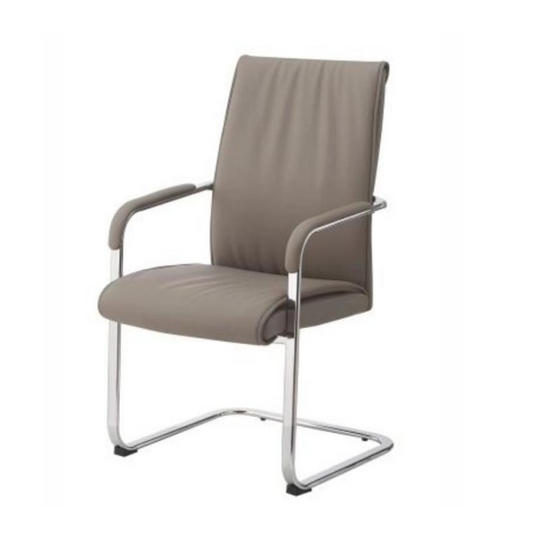 Grey PU Ergonomically Designed Office Chair with Chroming Steel Leg.TM20B