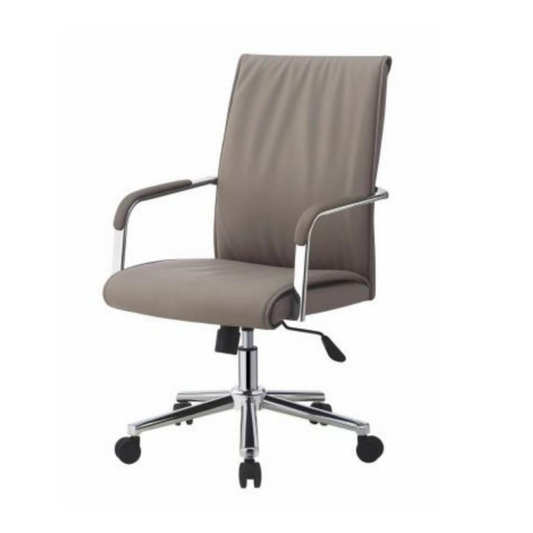 Grey PU Ergonomically Designed Office Chair with Wheels.TM20R